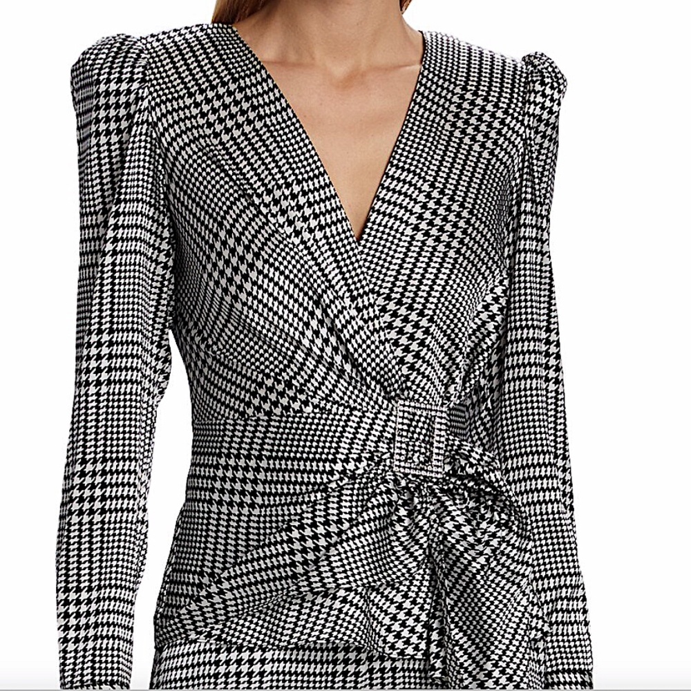 L'AGENCE Bensen Buckle Wrap-Front Silk Blouse